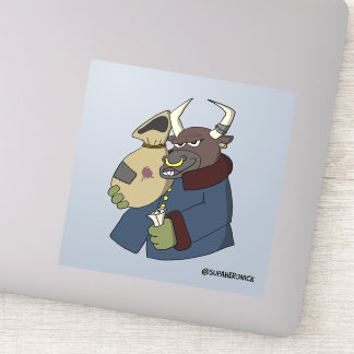 Bogdan de Stier Cartoon Handhaver Sticker