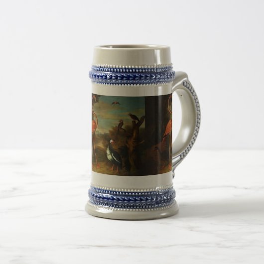 Bogdani Flamingo en andere vogels in een landschap Bierpul (Voorkant rechts)