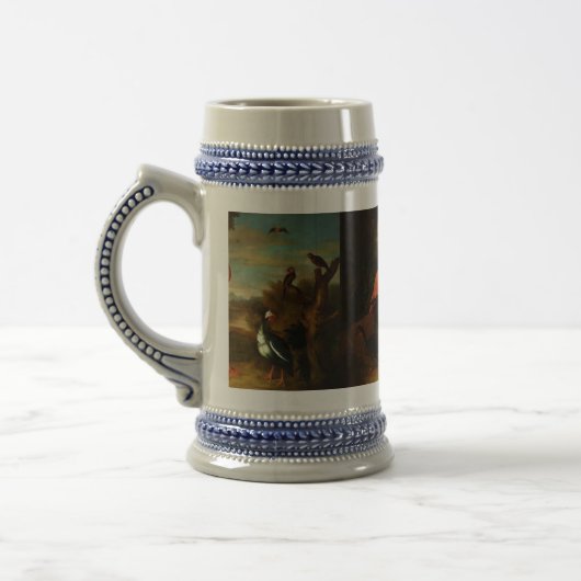 Bogdani Flamingo en andere vogels in een landschap Bierpul (Links)