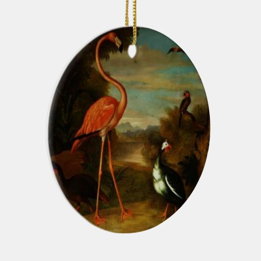 Bogdani Flamingo en andere vogels in een landschap Keramisch Ornament (Rechts)