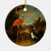 Bogdani Flamingo en andere vogels in een landschap Keramisch Ornament (Voorkant)