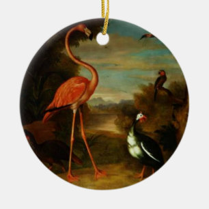 Bogdani Flamingo en andere vogels in een landschap Keramisch Ornament
