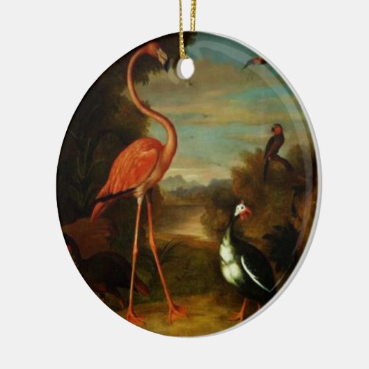 Bogdani Flamingo en andere vogels in een landschap Keramisch Ornament (Links)
