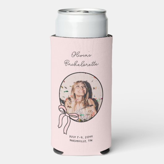 Bogen & Babes Bachelorette Party Favor Aangepaste Seltzer Blikjeskoeler (Seltzer Achterkant)