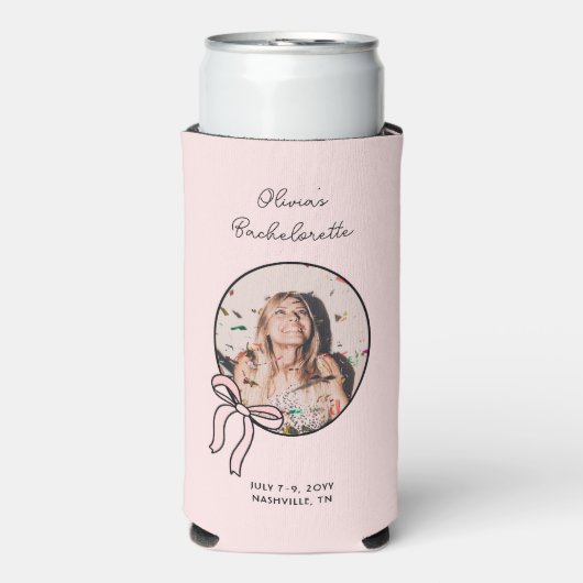 Bogen & Babes Bachelorette Party Favor Aangepaste Seltzer Blikjeskoeler (Seltzer Voorkant)