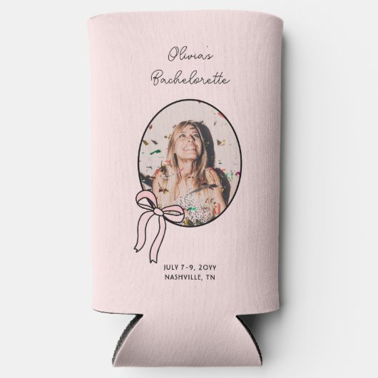 Bogen & Babes Bachelorette Party Favor Aangepaste Seltzer Blikjeskoeler (Voorkant)