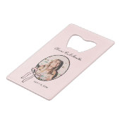 Bogen & Babes Bachelorette Roze Girly Custom Creditkaart Flessenopener (Achterkant Gekanteld)