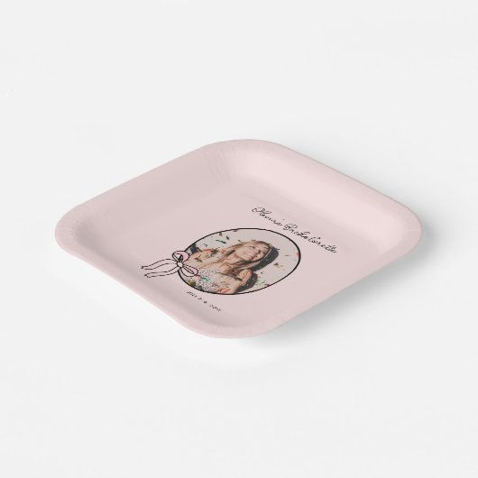 Bogen & Babes Bachelorette Roze Girly Custom Papieren Bordje (Gebogen)