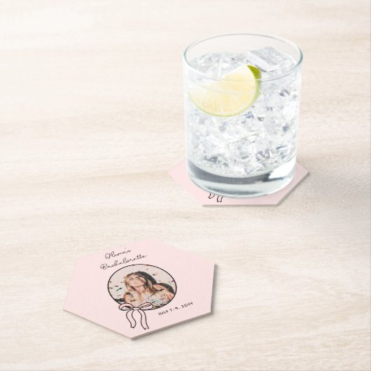 Bogen & Babes Roze Bow Coquette Bachelorette Party Kartonnen Onderzetters (Insitu)