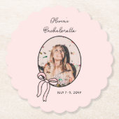 Bogen & Babes Roze Bow Coquette Bachelorette Party Kartonnen Onderzetters (Voorkant)