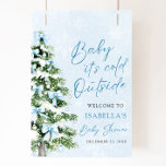 Bogen Baby Het is koud Buiten Baby shower Welkom Poster<br><div class="desc">Het Blue Bow Christmas Tree Baby It's Cold Outside Baby shower Welcome Poster toont een schattig feestelijk ontwerp met charmante blauwe bogen en een kerstboom, waardoor het de perfecte manier is om gasten te begroeten op uw baby shower met winterthema. Dit poster is een prachtige aanvulling op het gezellige thema...</div>