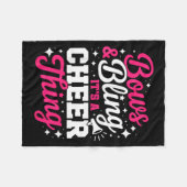 Bogen & bling een cheer ding grappige cheerleading fleece deken (Voorkant (Horizontaal))