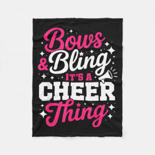 Bogen & bling een cheer ding grappige cheerleading fleece deken