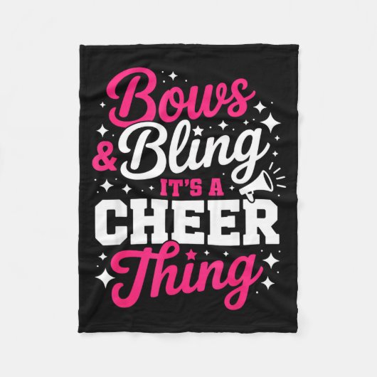 Bogen & bling een cheer ding grappige cheerleading fleece deken (Voorkant)