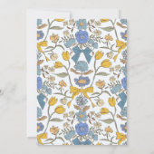 Bogen & Bloesems Blauw Geel Coquette Trouwen Kaart (Achterkant)