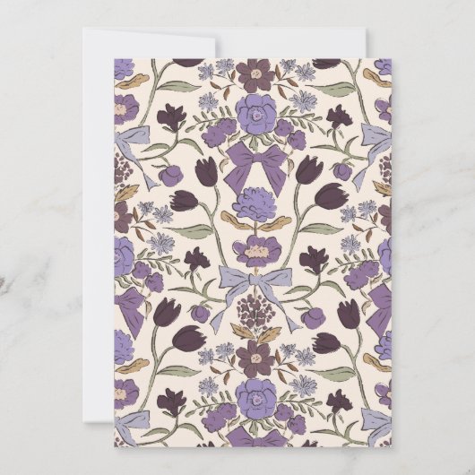 Bogen & Bloesems Lila Coquette Vrijgezellenfeest Kaart (Achterkant)