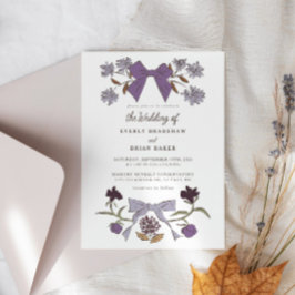 Bogen & Bloesems Lila Coquette Wedding Kaart