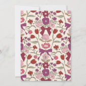 Bogen & Bloesems Magneta Coquette Wedding Kaart (Achterkant)