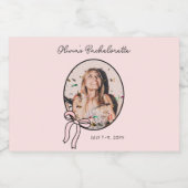 Bogen & Bubbly Roze Bow Coquette Bachelorette Sparkling Wijnetiket (Enkel label)