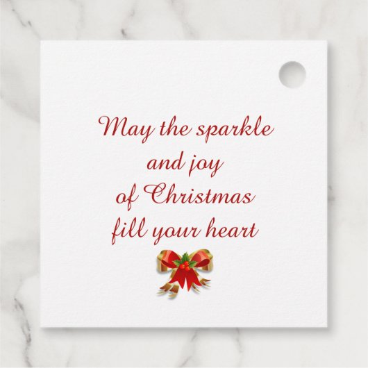 Bogen en Bells Merry kersttassen Bedankjes Labels (Achterkant)