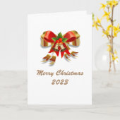 Bogen en Bells Vrolijke Kerstmis Kaart (Gele Bloem)