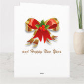 Bogen en Bells Vrolijke Kerstmis Kaart (Achterkant)