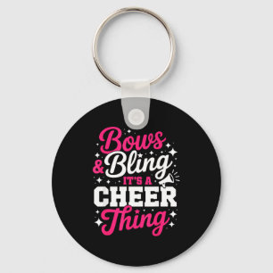 Bogen en bling een cheer ding grappige cheerleadin sleutelhanger