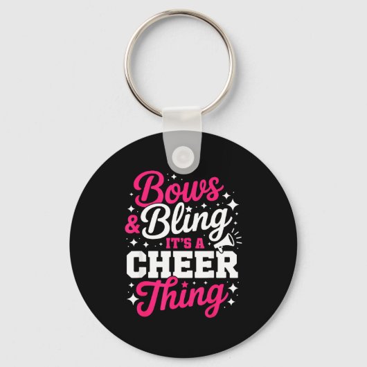 Bogen en bling een cheer ding grappige cheerleadin sleutelhanger (Voorkant)