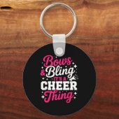 Bogen en bling een cheer ding grappige cheerleadin sleutelhanger (Voorkant)