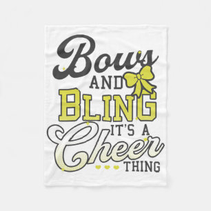 Bogen en Bling Een Cheer Ding Ontwerp Cheer Compet Fleece Deken