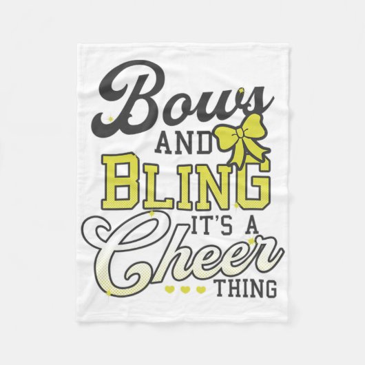 Bogen en Bling Een Cheer Ding Ontwerp Cheer Compet Fleece Deken (Voorkant)