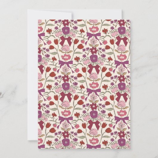 Bogen en bloemen Magenta Save The Date (Achterkant)