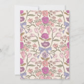 Bogen en bloemen meisje Baby shower uitnodiging (Achterkant)