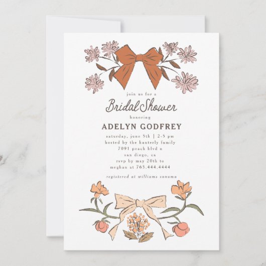 Bogen en bloemen Terracotta Vrijgezellenfeest Kaart (Voorkant)