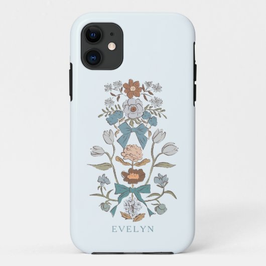 Bogen en bloesems Bloemblauw Case-Mate iPhone Case (Achterkant)