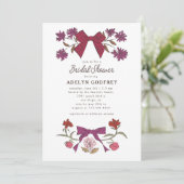 Bogen en bloesems Magenta Coquette Vrijgezellenfee Kaart (Staand voorkant)