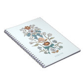 Bogen en bloesems rustiek blauw notitieboek (Rechterzijde)