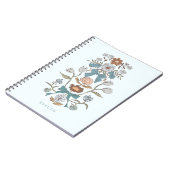 Bogen en bloesems rustiek blauw notitieboek (Linkerzijde)