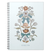 Bogen en bloesems rustiek blauw notitieboek (Voorkant)