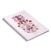 Bogen en bloesems rustieke magenta notitieboek (Rechterzijde)