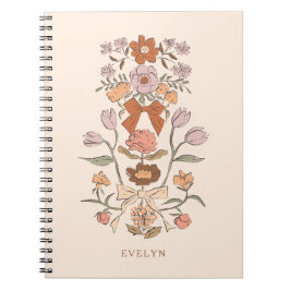 Bogen en bloesems rustieke terracotta notitieboek
