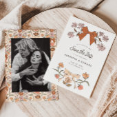 Bogen en bloesems Terracotta Bewaar de datum Save The Date