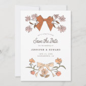 Bogen en bloesems Terracotta Bewaar de datum Save The Date (Voorkant)