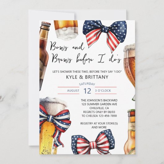 Bogen en brouwt voordat ik stel bruiloft douche kaart (Voorkant)