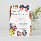 Bogen en brouwt voordat ik stel bruiloft douche kaart (Staand voorkant)