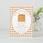 Bogen en brunch pannenkoek Baby shower Kaart (Staand voorkant)