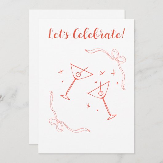 Bogen en Bubbels Uitnodiging Kaart (Voorkant / Achterkant)