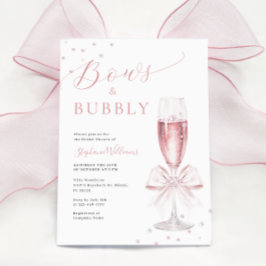 Bogen en Bubbly Pink bruids douche uitnodiging