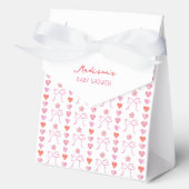 Bogen en harten Patroon Baby shower Bedankdoosjes (Voorkant)