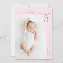 Bogen en lijnen schattig portret enkele fotokaart aankondiging